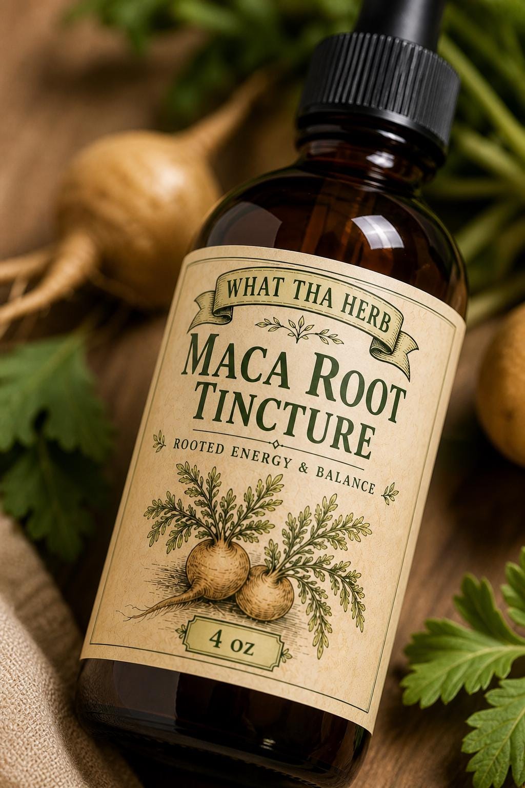 Maca Root Tincture for Energy, Stamina & Balance | Herbal Extract Drops | Adaptogen Support |
