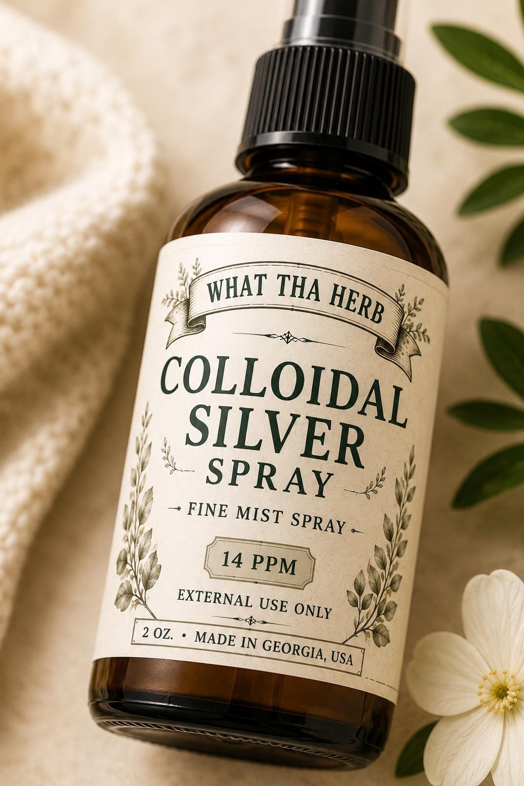 Colloidal Silver Spray | Fine Mist, 14 PPM, External Use (1 oz & 2 oz)