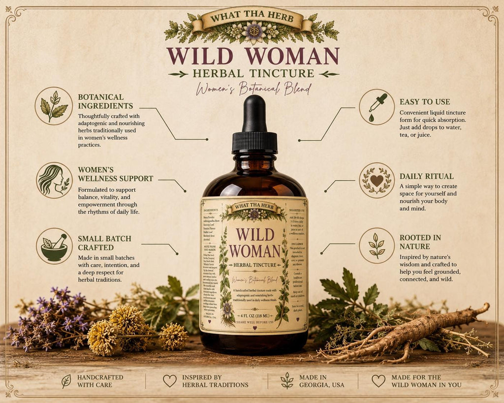 Wild Woman Herbal Tincture | Women’s Botanical Blend | Maca Ashwagandha Herbal Drops | Daily Herbal Ritual