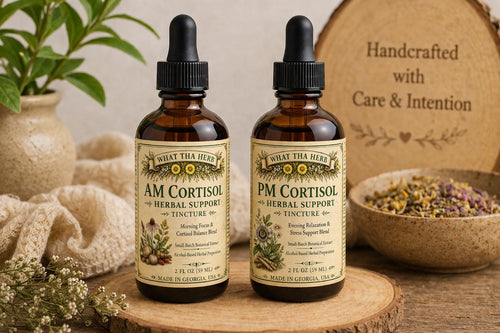 AM PM Cortisol Herbal Tincture Set | Morning Energy & Evening Calm | Daily Balance Routine