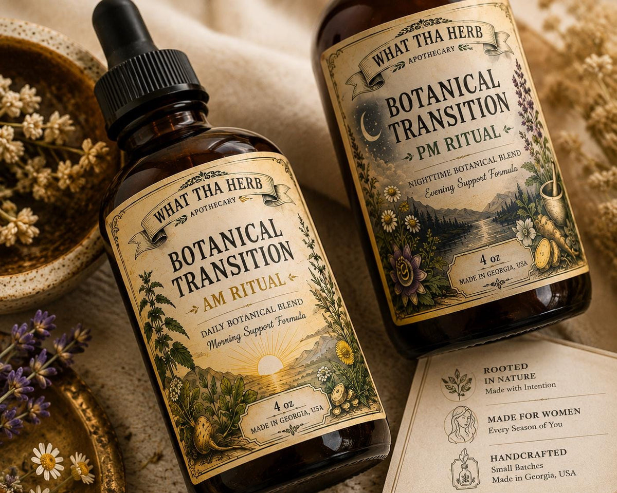 Botanical Transition AM PM Ritual Set | Women's Herbal Tincture Duo, Daily Wellness Blend