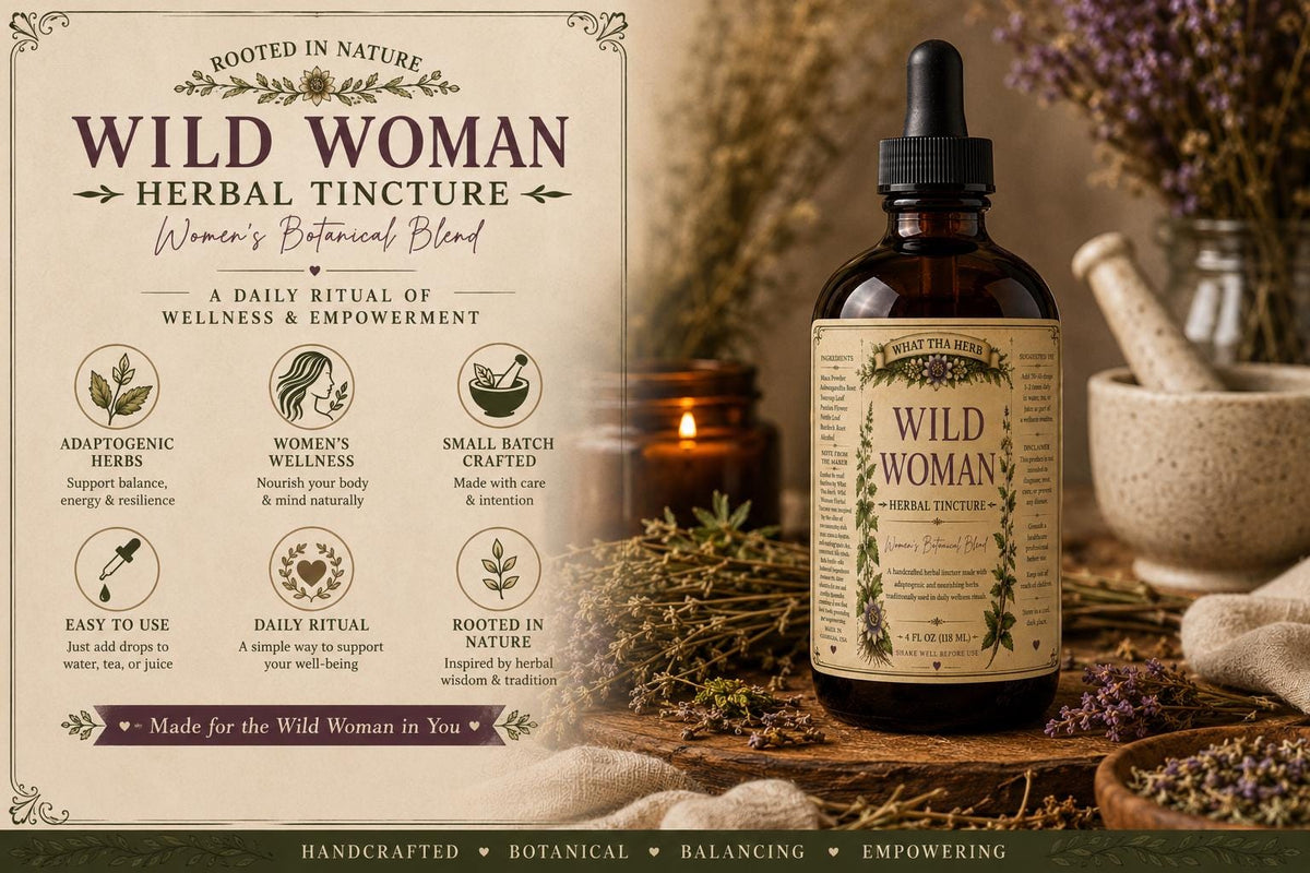 Wild Woman Herbal Tincture | Women’s Botanical Blend | Maca Ashwagandha Herbal Drops | Daily Herbal Ritual