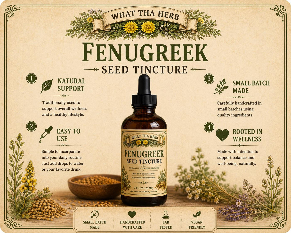 Fenugreek Seed Tincture – 2 oz & 4 oz Amber Glass Dropper Bottle