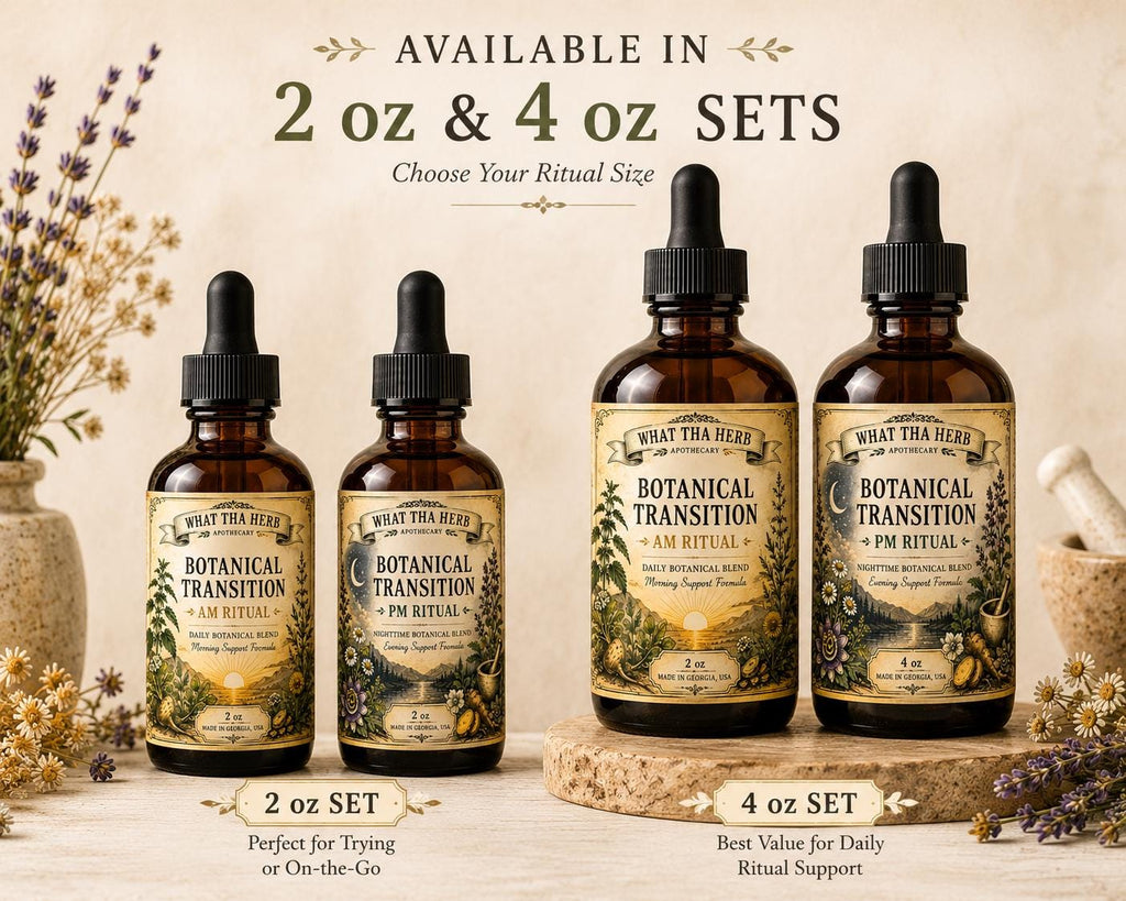 Botanical Transition AM PM Ritual Set | Women's Herbal Tincture Duo, Daily Wellness Blend