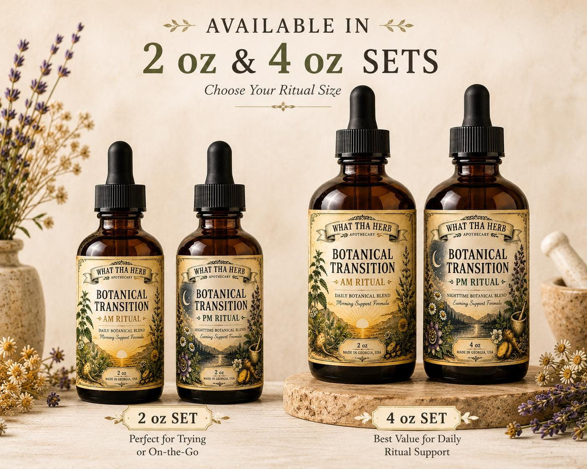 Botanical Transition AM PM Ritual Set | Women's Herbal Tincture Duo, Daily Wellness Blend