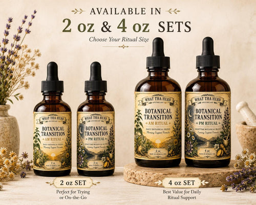 Botanical Transition AM PM Ritual Set | Women's Herbal Tincture Duo, Daily Wellness Blend