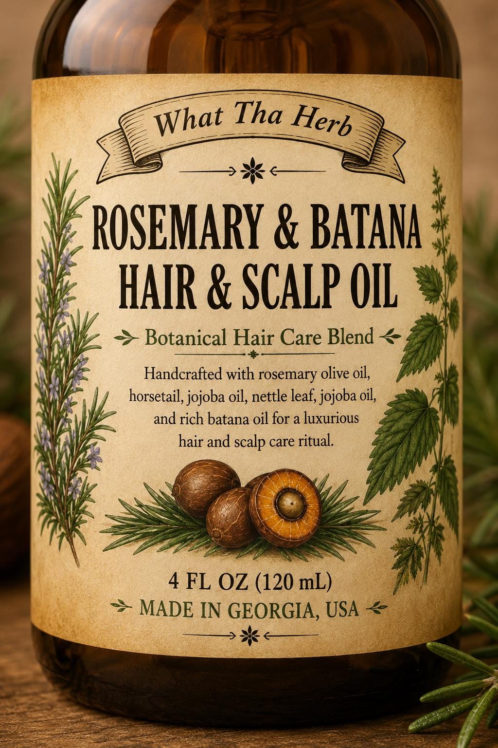 Rosemary Batana Hair Oil | Hair & Scalp Oil | Botanical Hair Care Treatment