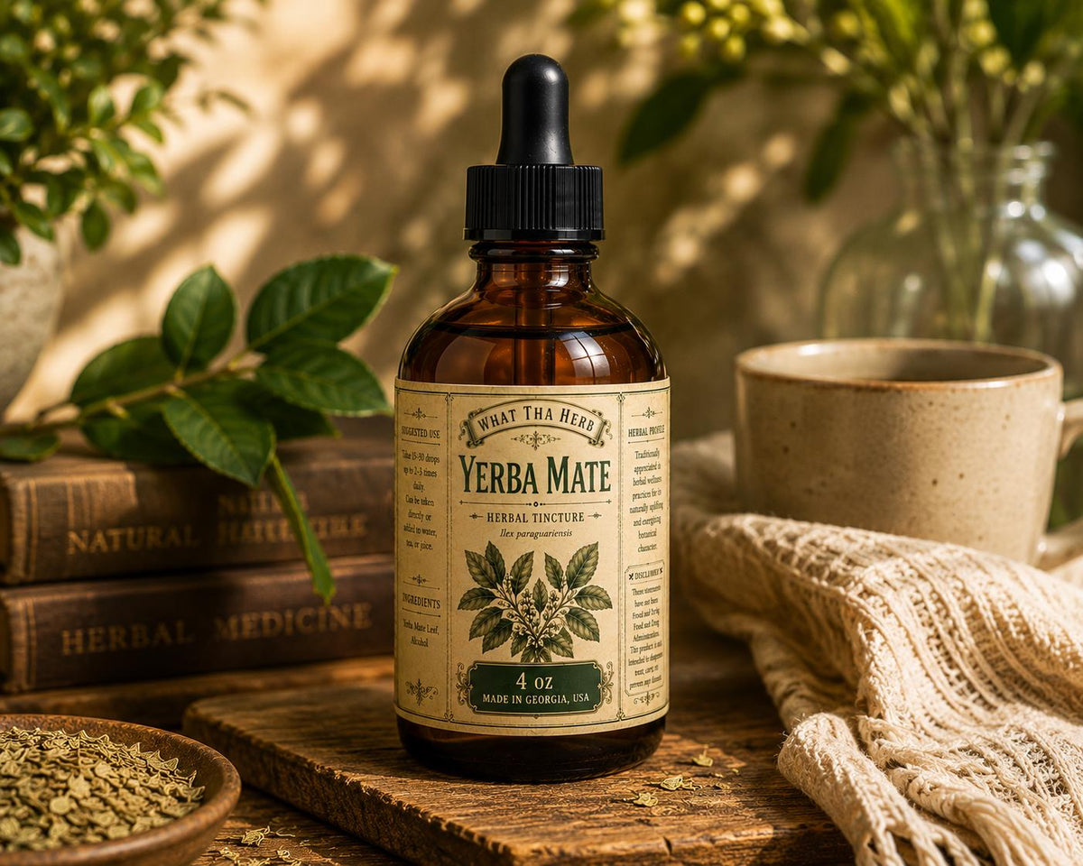 Yerba Mate Tincture – Herbal Energy Extract | Amber Glass Dropper Bottle