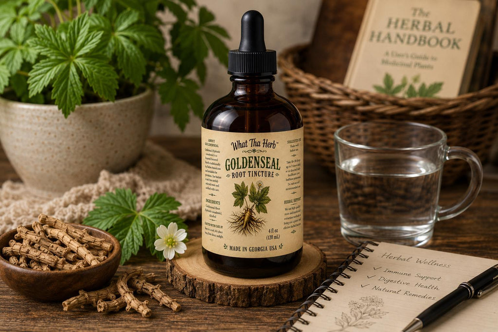 Golden Seal Root Tincture – Herbal Extract | Amber Glass Dropper Bottle