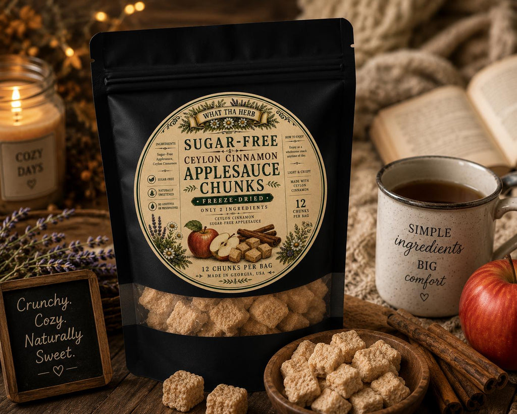 Sugar-Free Freeze-Dried Applesauce Chunks | Ceylon Cinnamon Snack | 12 Count Crunchy Apple Bites