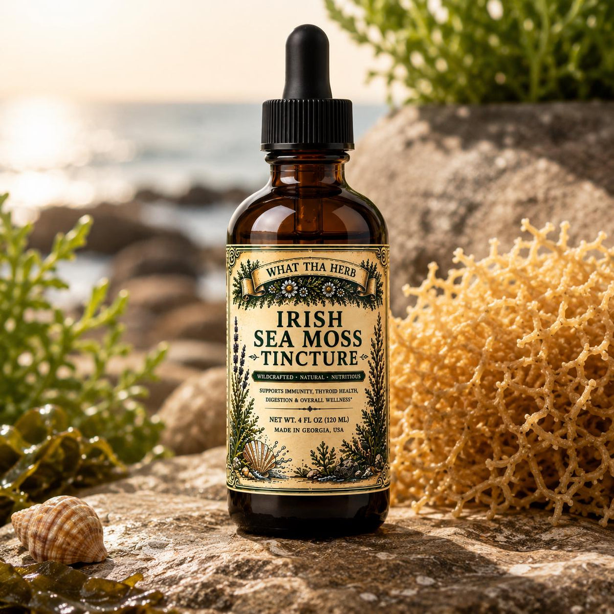 Irish Sea Moss Tincture | Wildcrafted Sea Moss Drops | Mineral Rich Herbal Extract | Irish Moss Herbal Support