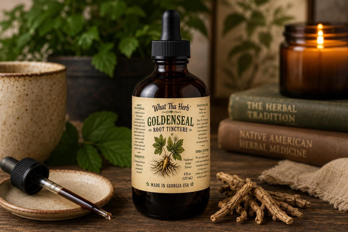 Golden Seal Root Tincture – Herbal Extract | Amber Glass Dropper Bottle