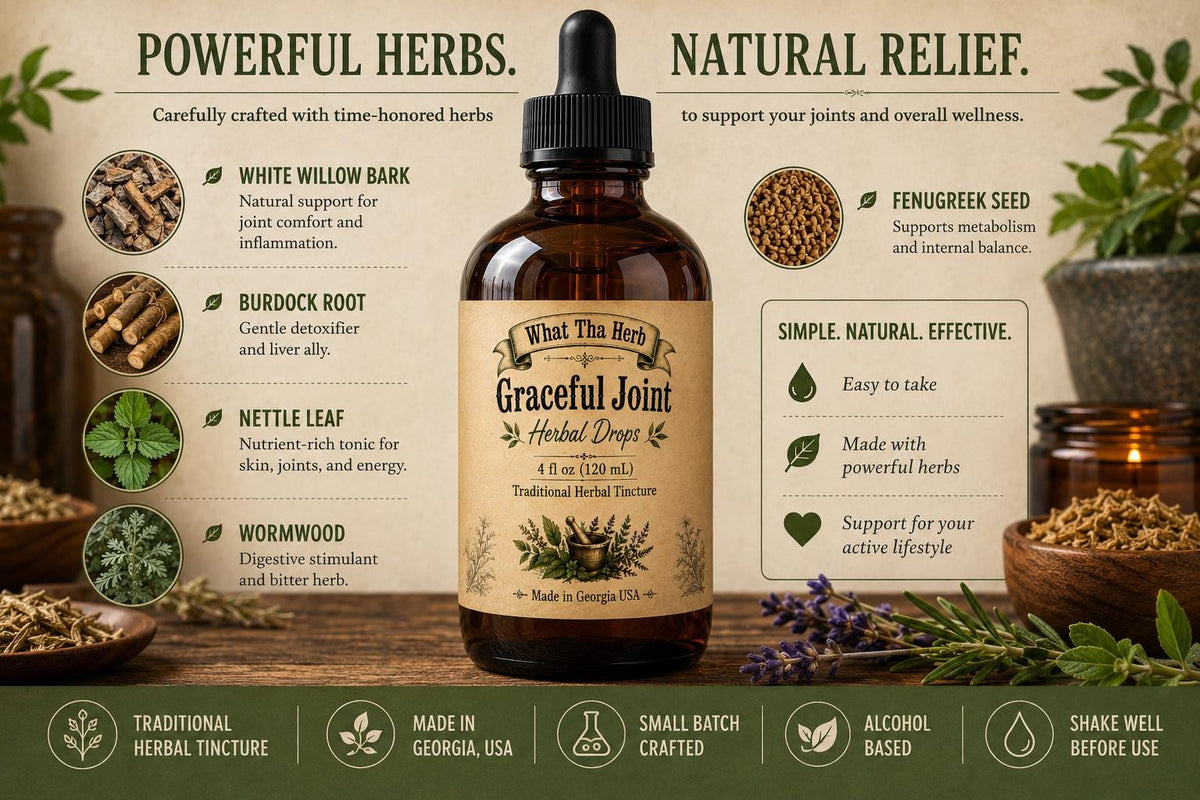 Graceful Joint Herbal Drops | Herbal Joint Support | White Willow Bark, Burdock Root & Nettle Leaf