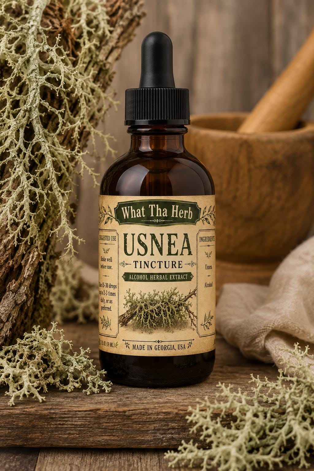 Usnea Tincture | Wildcrafted Usnea Extract | Traditional Immune & Respiratory Support