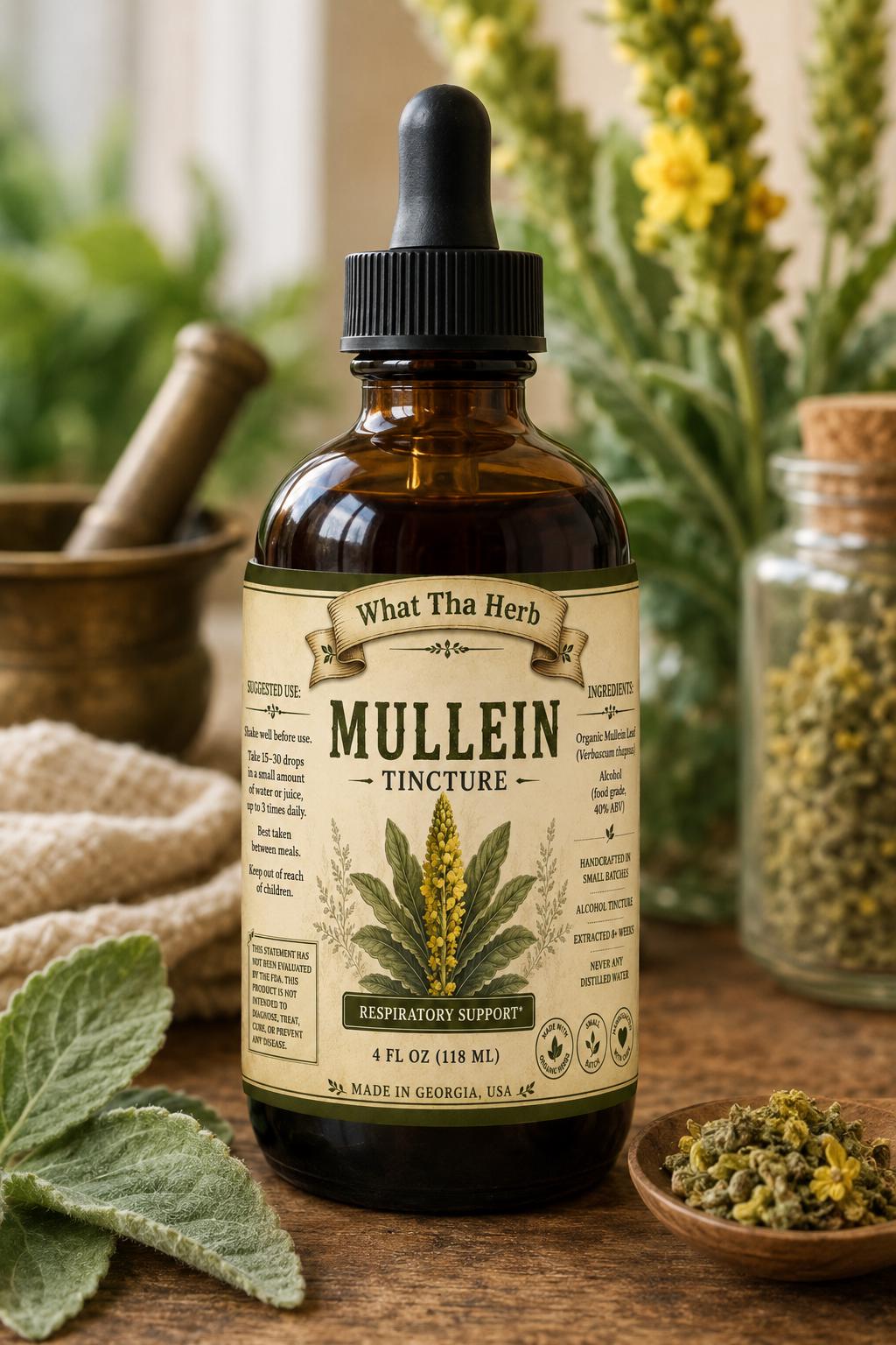 Mullein Tincture: Herbal Lung & Throat Support - Small Batch