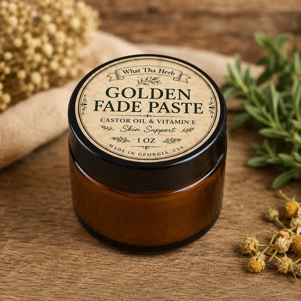Golden Fade Paste | Castor Oil & Vitamin E Skin Support | Natural Nighttime Skincare