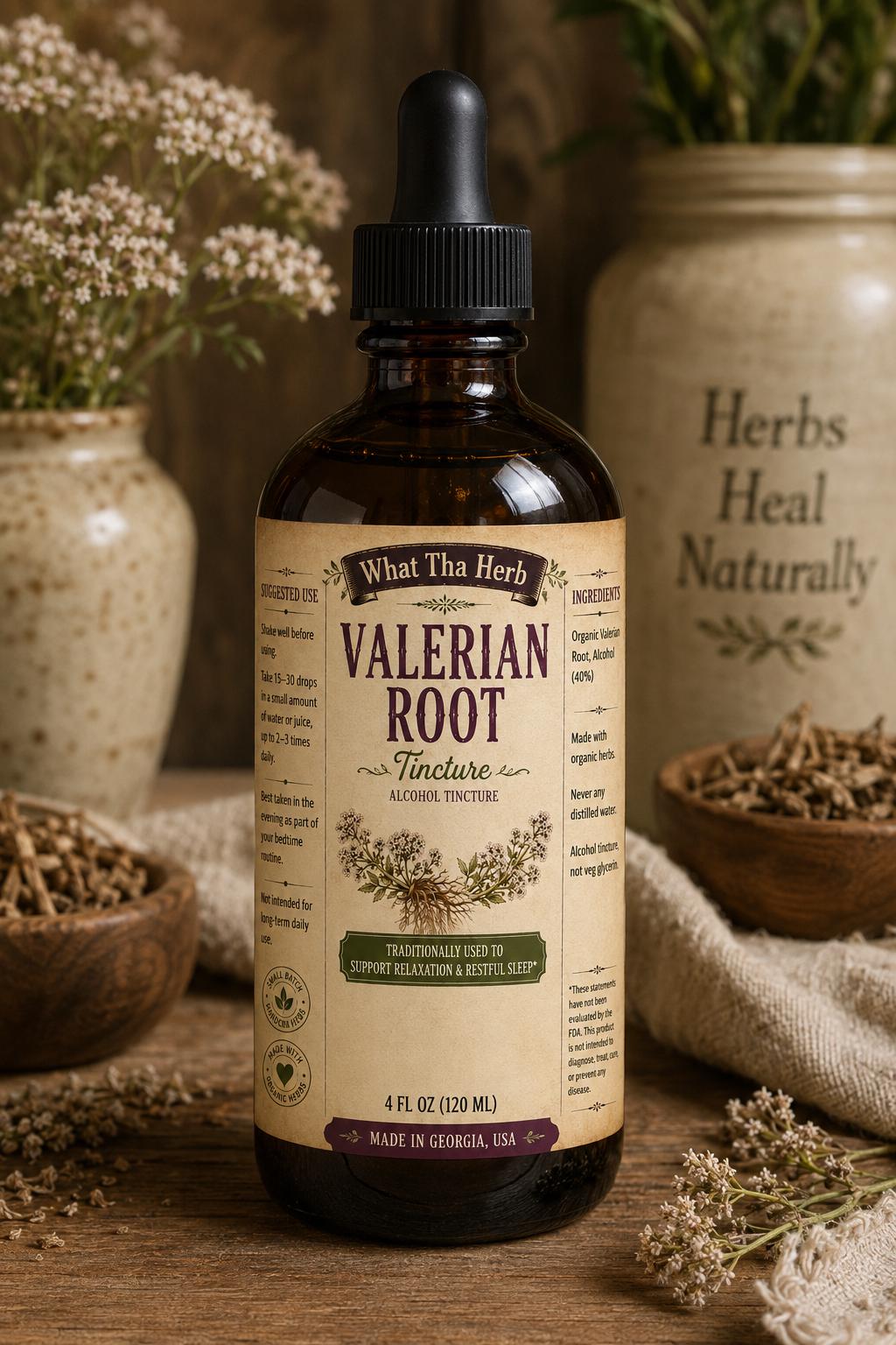 Valerian Root Tincture – 2oz & 4oz Amber Glass Herbal Extract