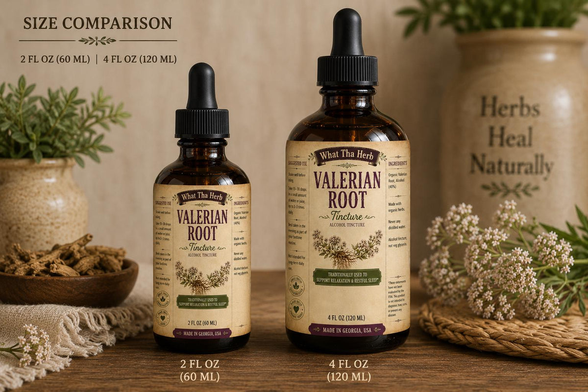 Valerian Root Tincture – 2oz & 4oz Amber Glass Herbal Extract