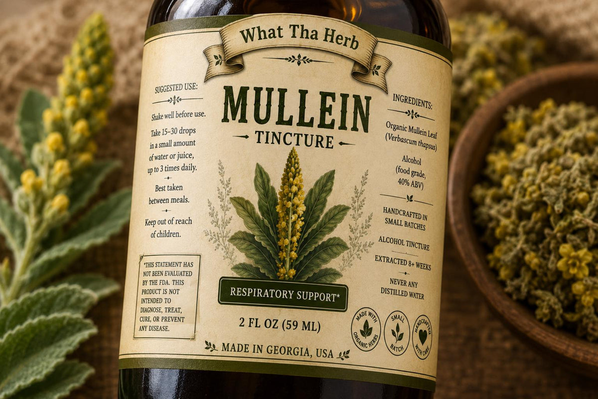Mullein Tincture: Herbal Lung & Throat Support - Small Batch