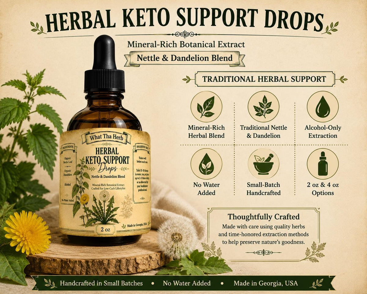 Herbal Keto Support Drops | Nettle & Dandelion Blend | Mineral-Rich Botanical Extract