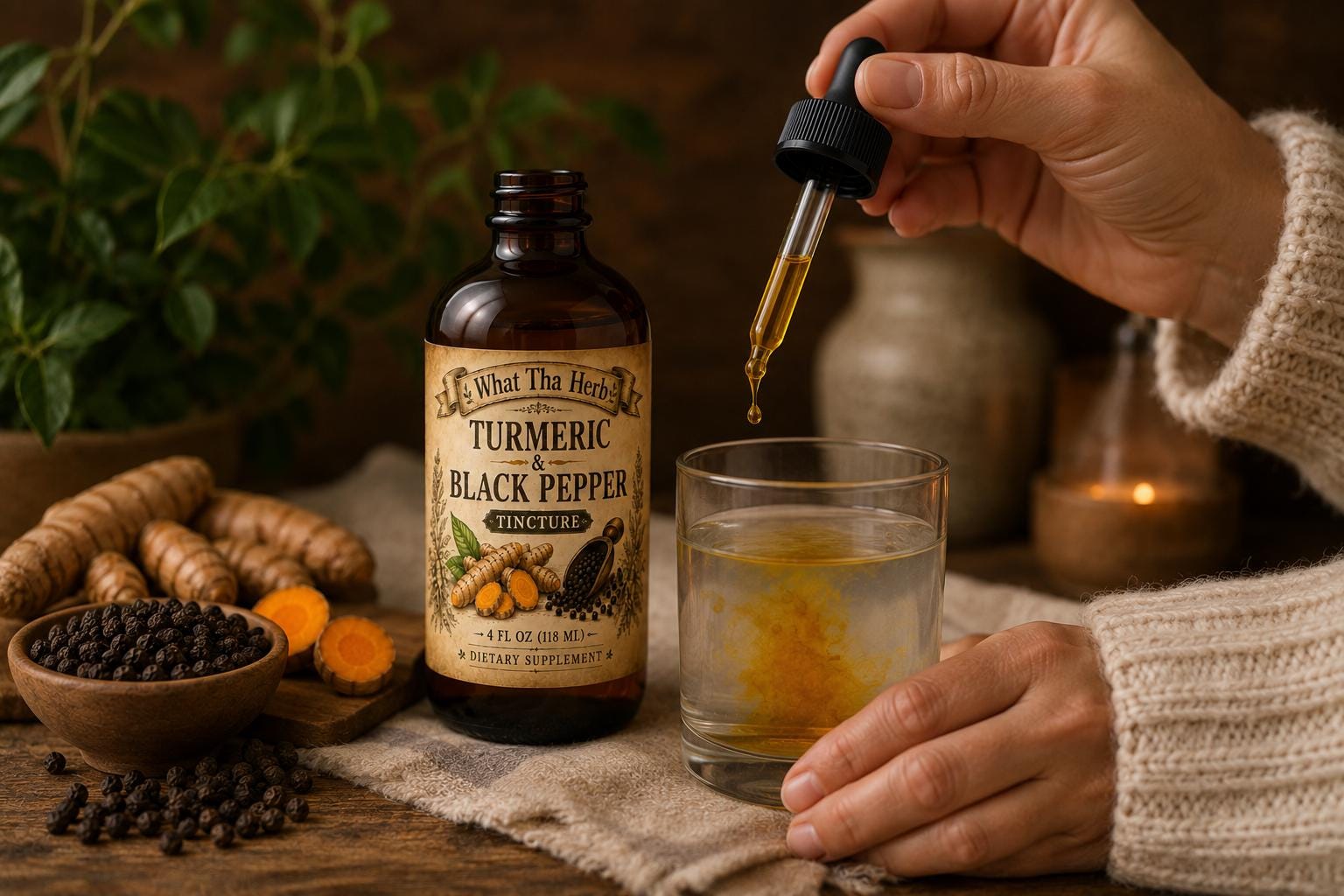 Turmeric & Black Pepper Tincture | Herbal Liquid Extract | Handcrafted Botanical Drops
