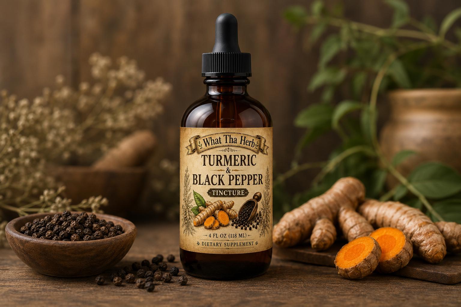 Turmeric & Black Pepper Tincture | Herbal Liquid Extract | Handcrafted Botanical Drops