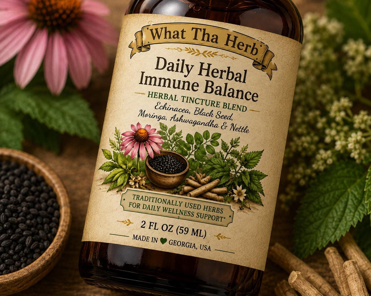 Daily Herbal Immune Balance Tincture | Nettle, Moringa, Ashwagandha, Black Seed Blend