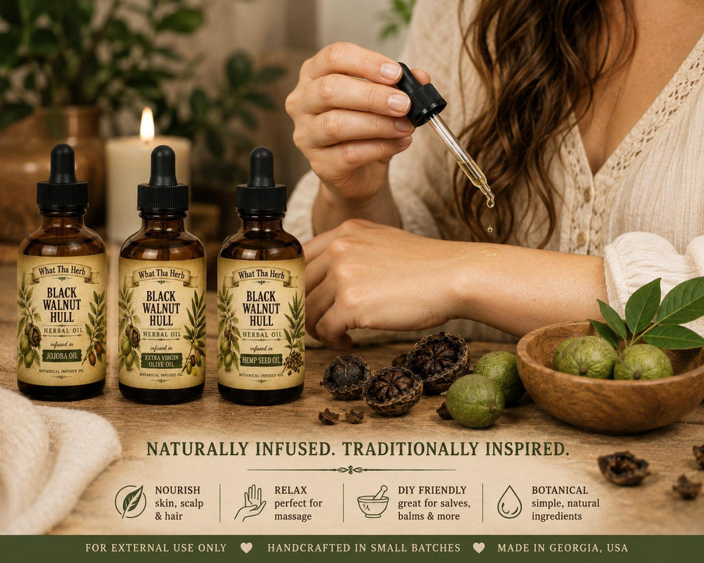 Black Walnut Hull Herbal Oil | Botanical Skin, Hair & Scalp Oil