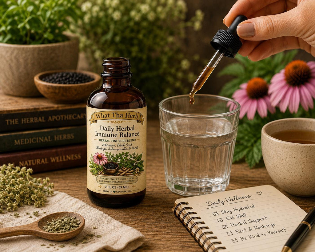 Daily Herbal Immune Balance Tincture | Nettle, Moringa, Ashwagandha, Black Seed Blend