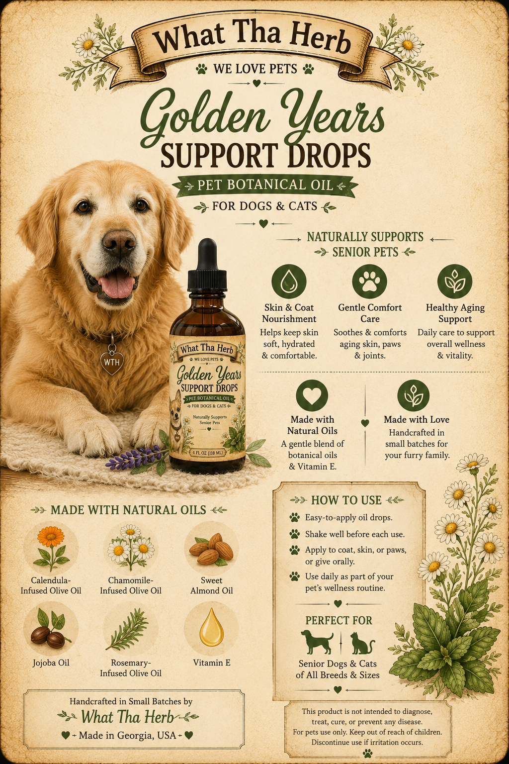 Golden Years Support Drops for Dogs & Cats
