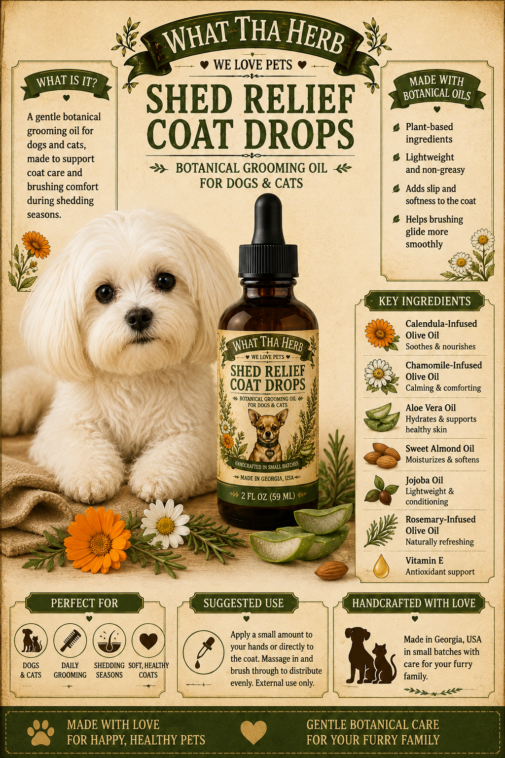 Shed Relief Coat Drops for Dogs & Cats