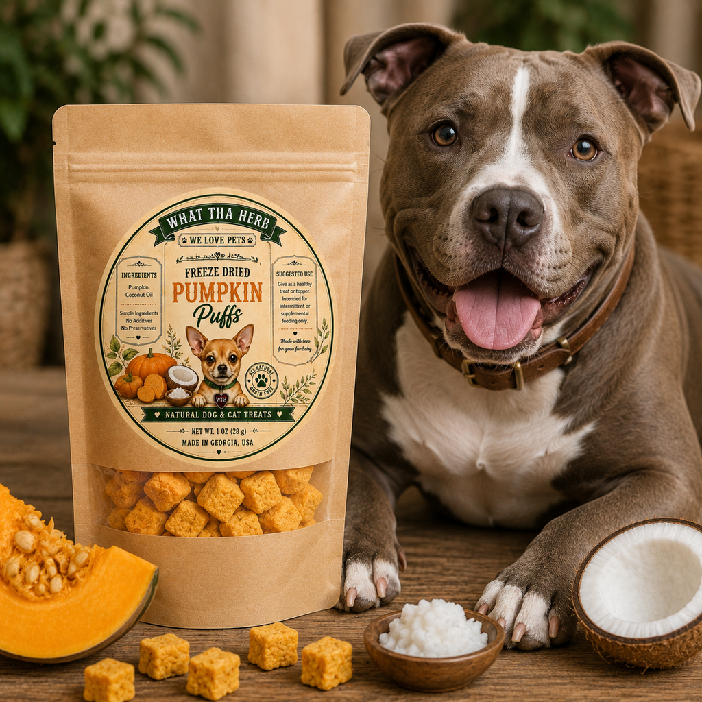 Freeze-Dried Pumpkin & Sweet Potato Puffs for Dogs & Cats